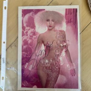 Signed Lady Gaga Magazine Page - pristine condition